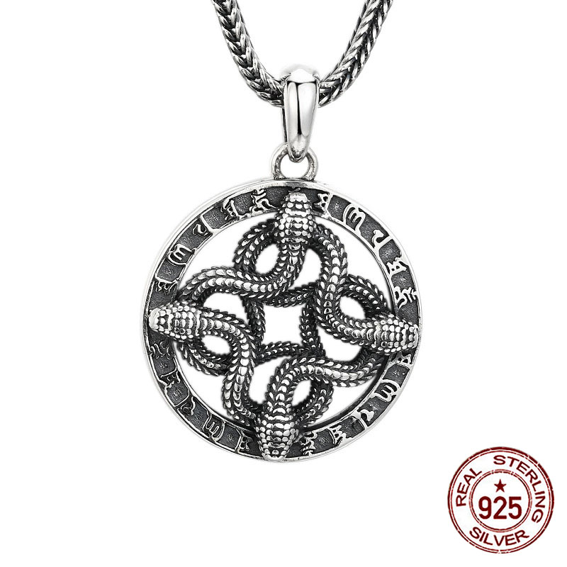 Vintage Fashion In Chinese - Pendentif en argent sterling 925 avec