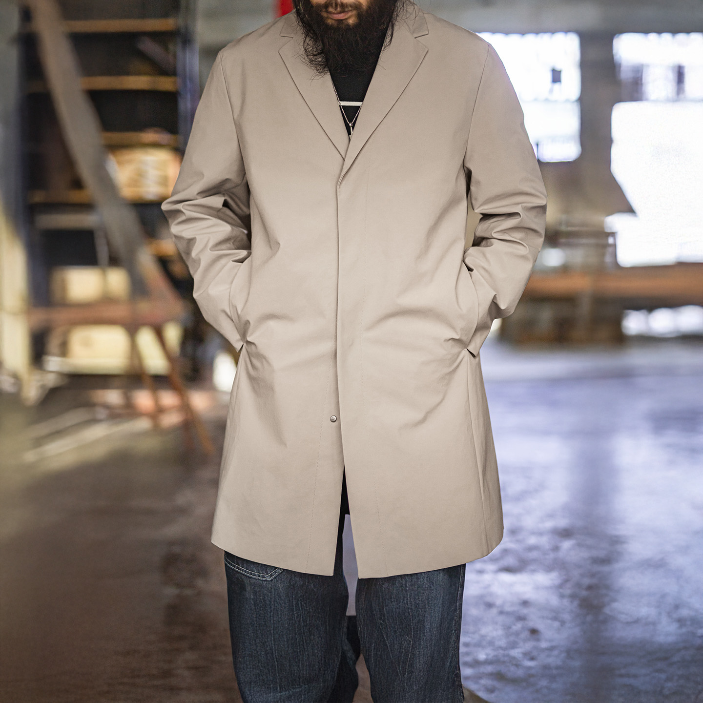 Vintage Windbreaker Nylon - Maden Trench-Coat pour hommes Style britannique