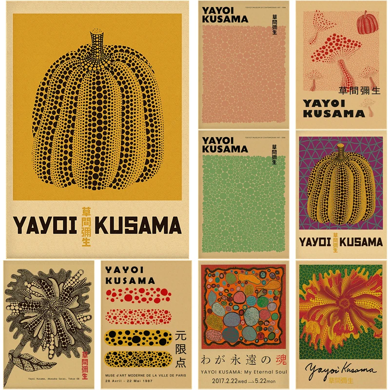 Vintage Fashion Wallpaper - Yayoi Kusama affiche d'exposition points de