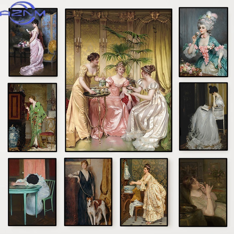 Vintage Fashion Art - Affiche de portrait féminin de la