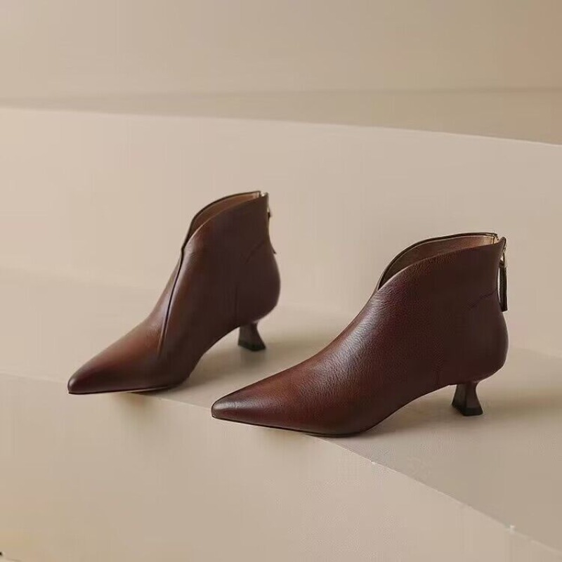 Vintage Fashion Ladies - Bottines à bout pointu pour femmes,