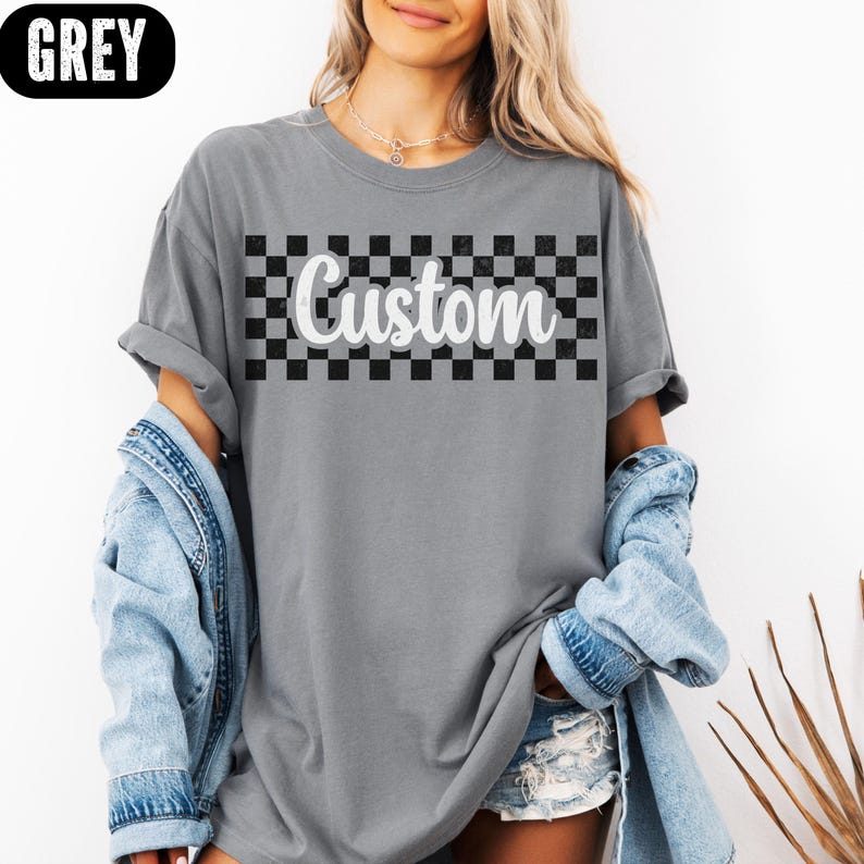 Vintage Fashion T Shirts - T-shirt vintage vieilli à motif écossais