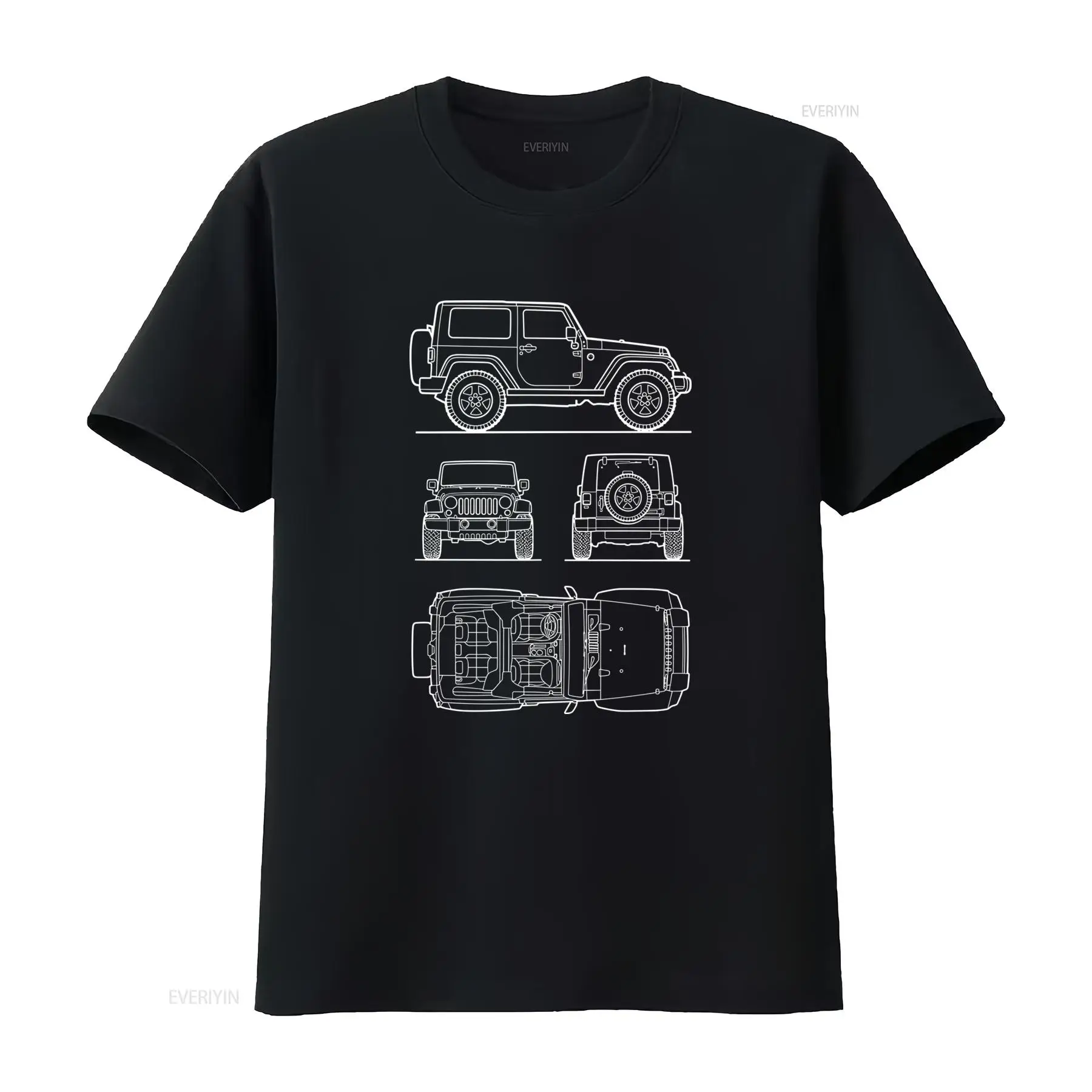 Vintage Fashion Drawings - T-shirt pour hommes Off Road SUV