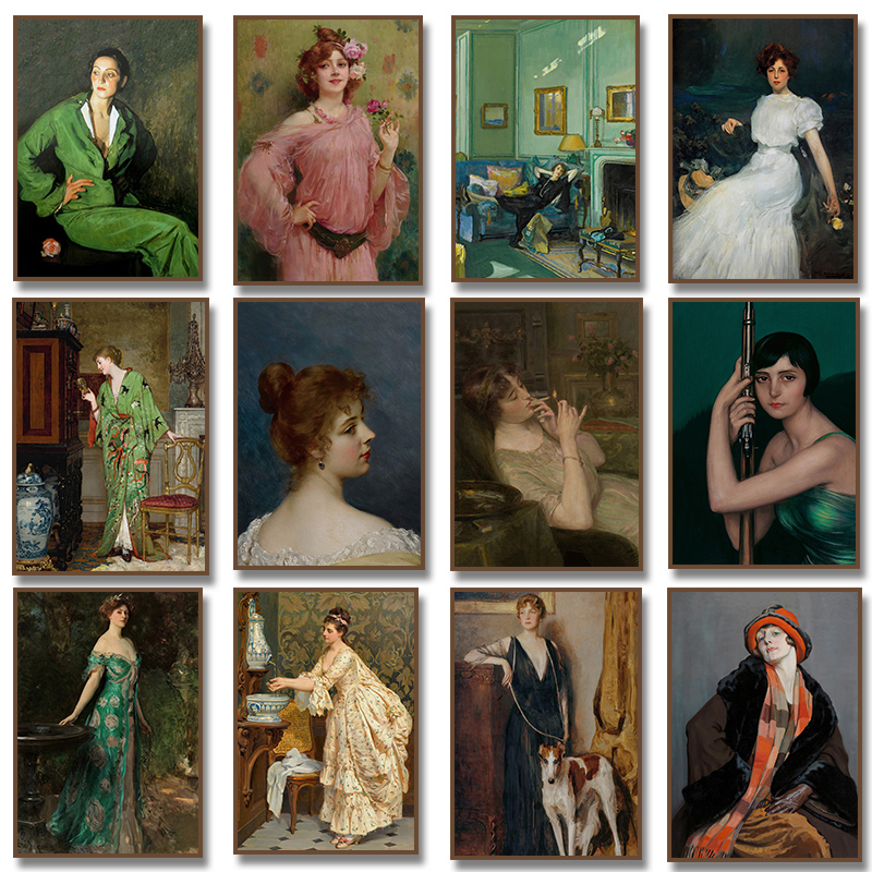 Vintage Fashion Art - Affiche de portrait de femme de