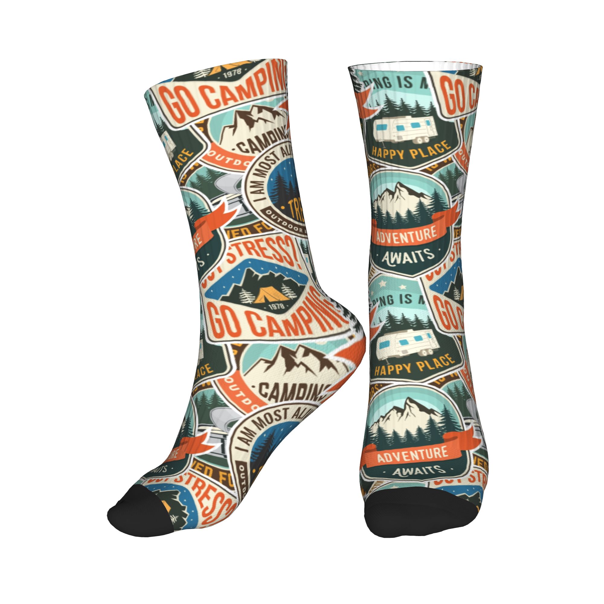Vintage Fashion Mens - Chaussettes unisexes respirantes et chaudes imprimées