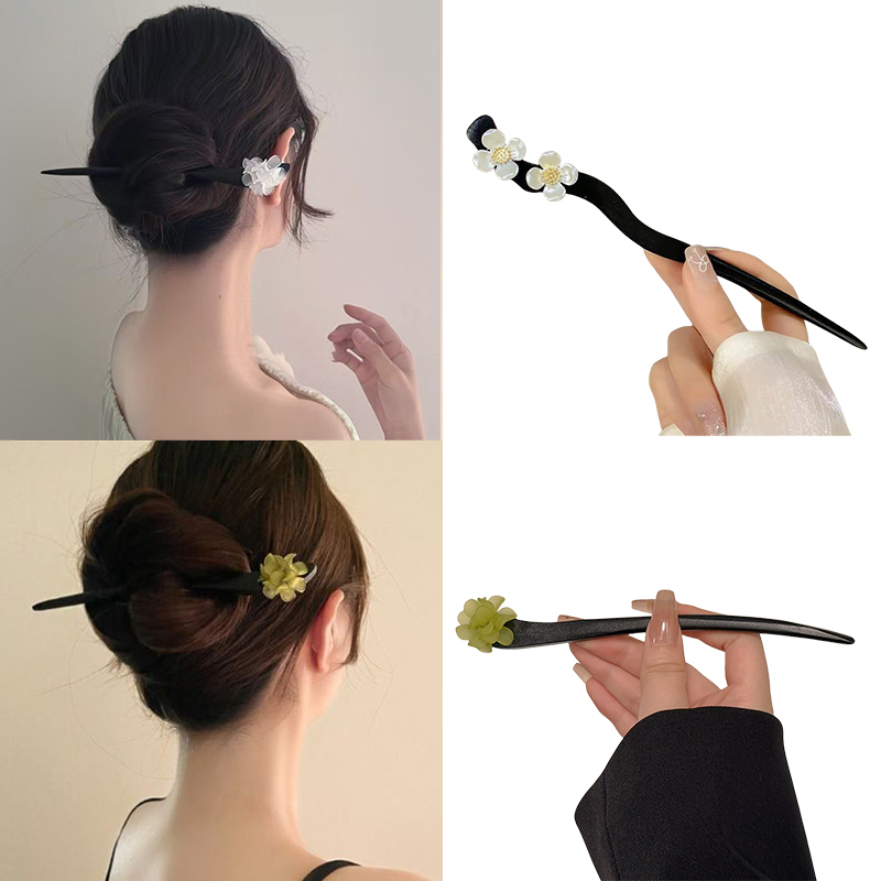 Vintage Fashion In Chinese - Bâtons de cheveux en bois de