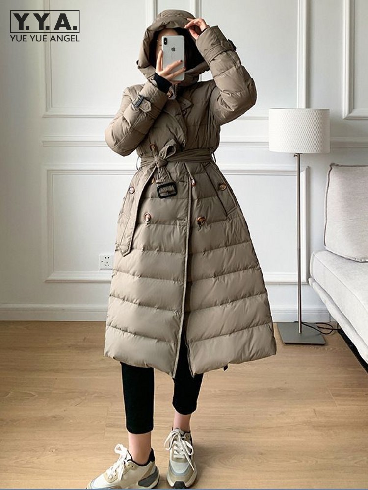 Vintage Windbreaker Nylon - Pardessus à capuche ceinturé à double