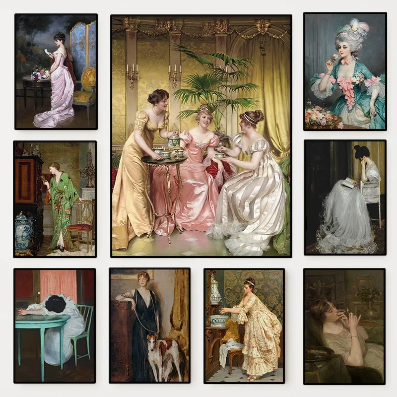 Vintage Fashion Art - Affiche de Portrait de femmes de