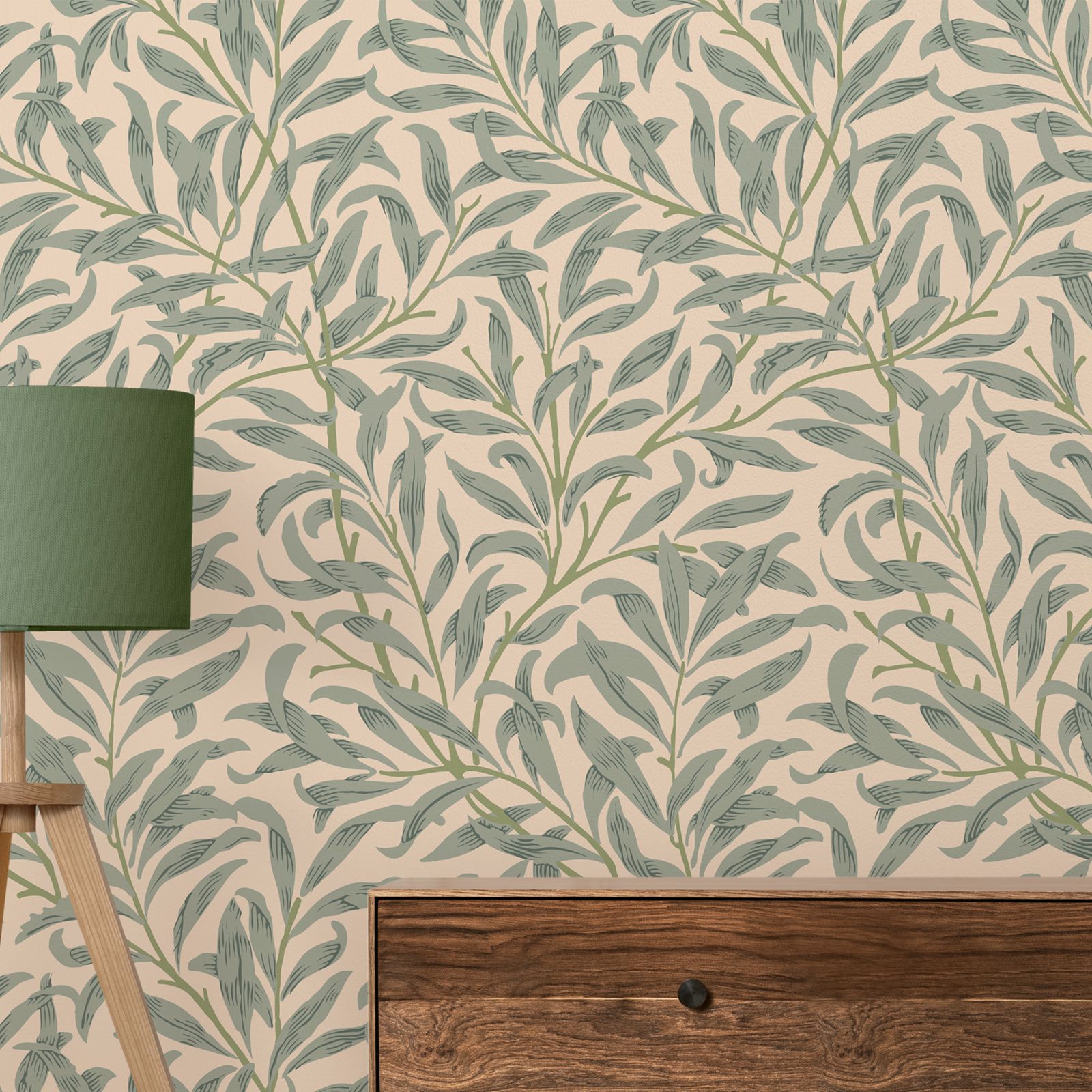 Vintage Fashion Wallpaper - Papier Peint Cuir oral elu Vert,