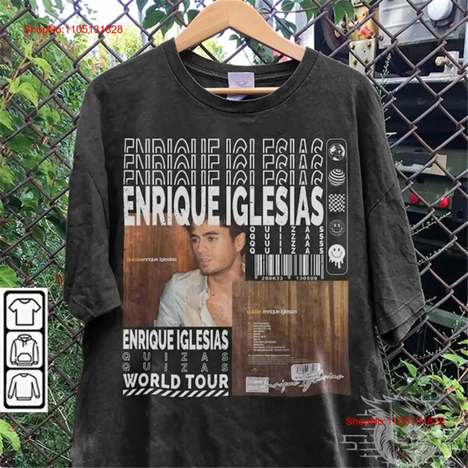 Vintage Fashion Quiz - Enrique Iglesias musique t-shirt Y2K années