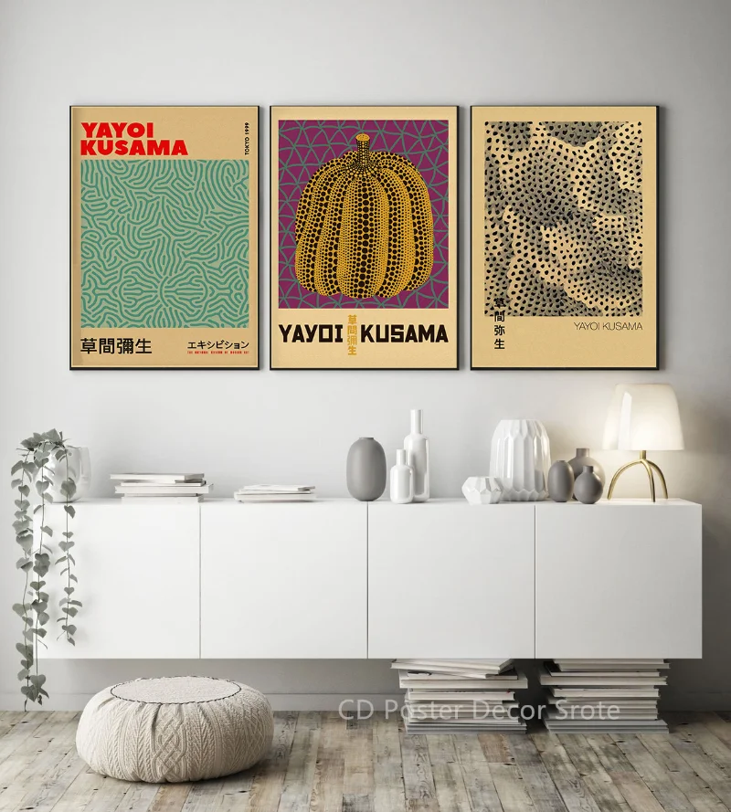 Yayoi Kusama affiche d'exposit - Vintage Fashion Wallpaper avis et prix