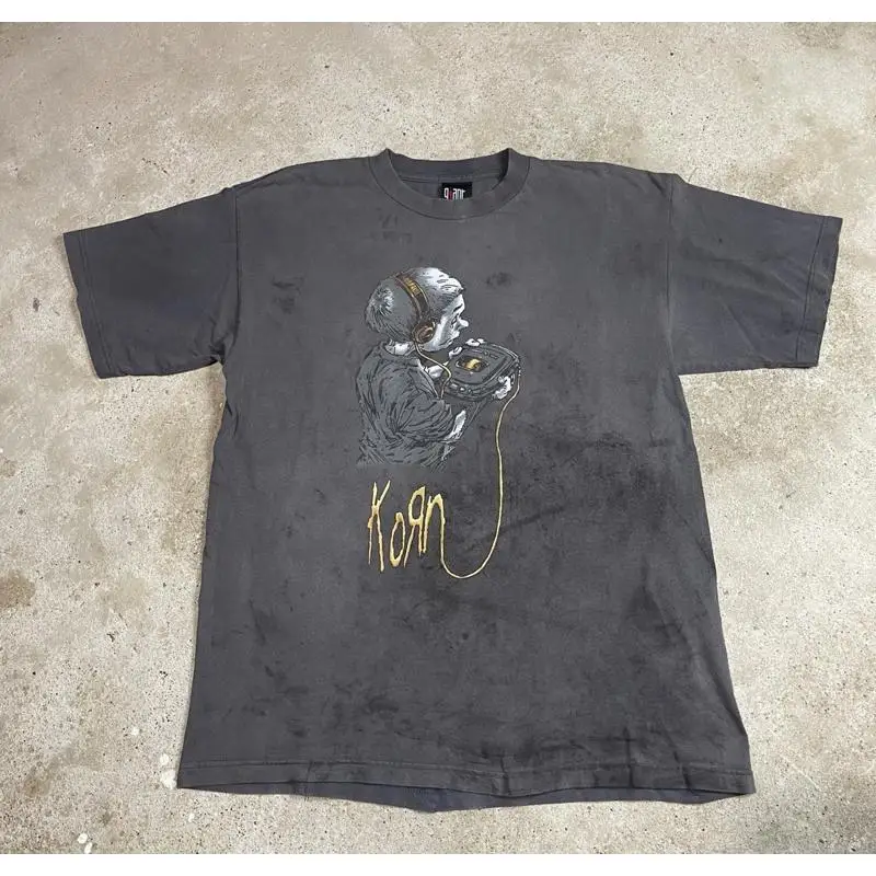 T-shirt vintage KORN Follow Th - Band Tee Faded 90S avis et prix