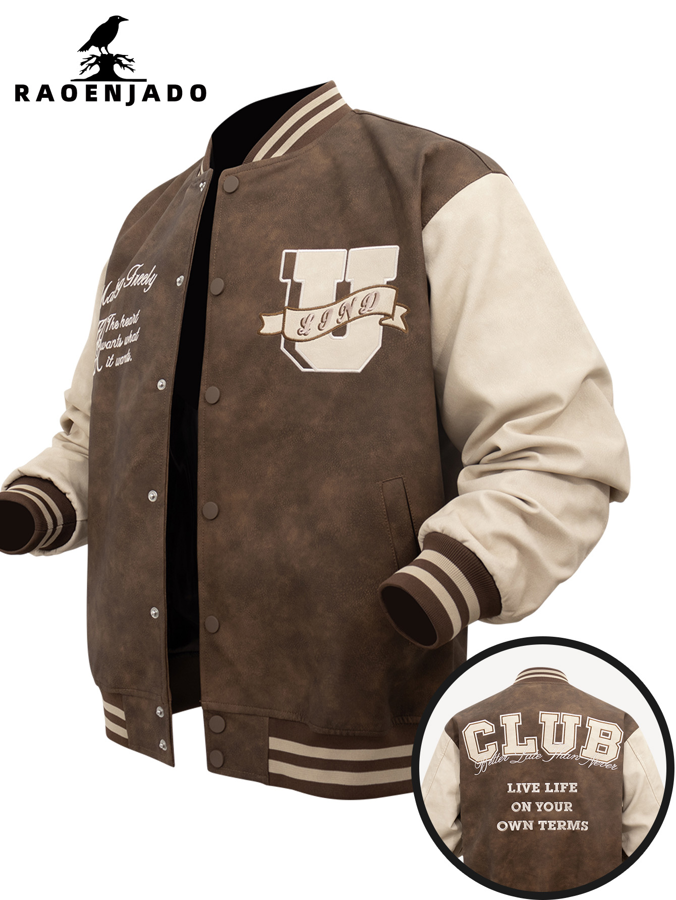 Veste en similicuir PU pour ho - Varsity Jacket Wool avis et prix