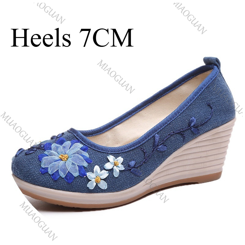 Chaussures compensées brodées  - Vintage Fashion Ladies avis et prix