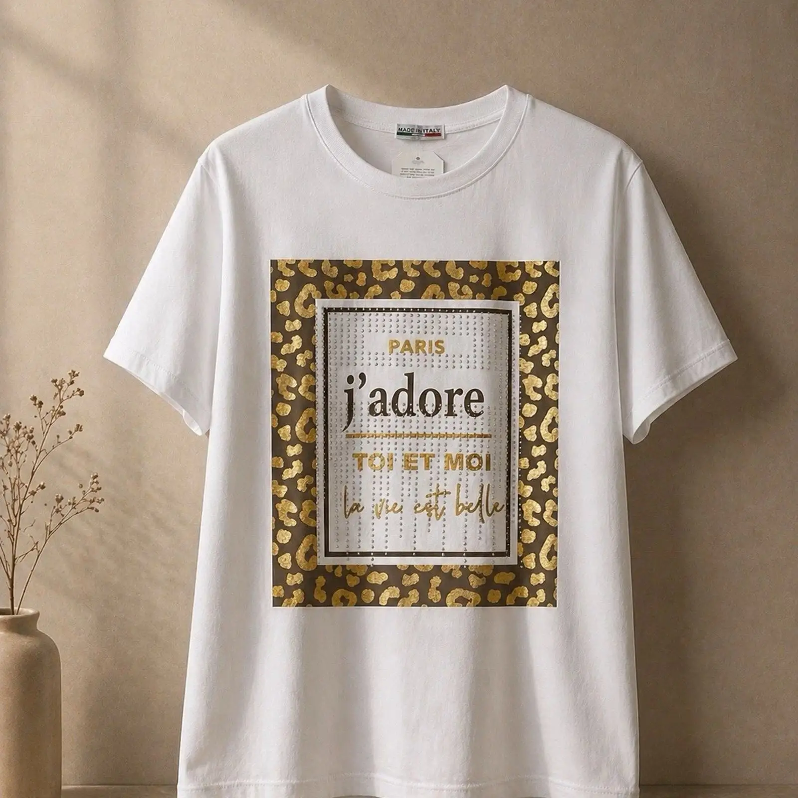 T-shirt Femme Blanc Leo 'J'ado - Vintage Fashion Bloggers avis et prix